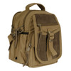 ROTHCO Vintage Canvas and Leather Coyote Brown Travel Shoulder Bag (28361)