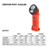 STREAMLIGHT Survivor Pivot Alkaline Orange Dual Beam Flashlight (91800)