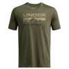 UNDER ARMOUR Men's Stacked Logo Fill Marine OD Green T-Shirt (1361903-391)