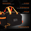 GRITR 4-in-1 Gun Range Bag w/ Tote Bag, Cleaning Mat & Admin Pouch, Black & Orange
