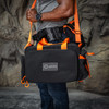 GRITR 4-in-1 Gun Range Bag w/ Tote Bag, Cleaning Mat & Admin Pouch, Black & Orange