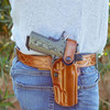 GALCO APO Strongside/Crossdraw Tan Right Hand Belt Holster For Glock 17 Gen 1-5 (APO224R)