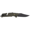 SOG Knives & Tools Trident AT, Folding Knife, 3.7" Straight Clip Point, Olive Drab Green Handle, D2 Steel, Titanium Nitride Finish, Black SOG-11-12-03-41