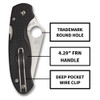 SPYDERCO Para 3 Lightweight 2.92in Chromium Steel Knife (C223PBK)