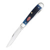 CASE XX Trapper Navy Blue Bone with Red Shield 2-Blade Pocket Knife (07051)