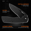 GRITR Stealth Folding Pocket Knife w/ 3.5" D2 Steel Blade, G10 Scales, Black
