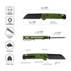 QSP Penguin Glyde Lock Black/OD Green FRN Pocket Knife (QS130GL-B2)