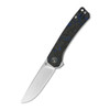 QSP Osprey Ball Bearing Satin Blade Blue Shredded CF Overlay G10 Pocket Knife (QS139-G1-Osprey)