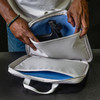 GRITR Double Handgun Sleeve - Soft Gun Case with ID Patch & Lockable Zippers, Gray