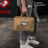 GRITR Double Handgun Sleeve - Soft Gun Case with ID Patch & Lockable Zippers, Tan