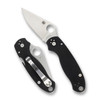 SPYDERCO Para 3 G-10 Black Handle PlainEdge Folding Knife (C223GP)