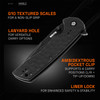 GRITR Stealth Folding Pocket Knife w/ 3.5" D2 Steel Blade, G10 Scales, Black Non-Serrated