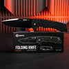 GRITR Stealth Folding Pocket Knife w/ 3.5" D2 Steel Blade, G10 Scales, Black Non-Serrated