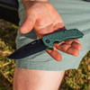 GRITR Stealth Folding Pocket Knife w/ 3.5" D2 Steel Blade, G10 Scales, Green Non-Serrated