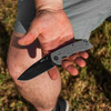 GRITR Stealth Folding Pocket Knife w/ 3.5" D2 Steel Blade, G10 Scales, Gray Non-Serrated