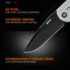 GRITR Stealth Folding Pocket Knife w/ 3.5" D2 Steel Blade, G10 Scales, Gray Non-Serrated