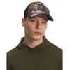UNDER ARMOUR Men's Freedom Mid UA Barren Camo/Black/Bayou Trucker Hat (6003571-989-OSFA)