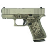 GLOCK 43X 9mm Luger 3.41in 2x 10rd Mags Custom "Bushido Mask" Battleworn Slide Sand Pistol (UX4350201FR MODBSBWS)