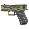 GLOCK 43X 9mm Luger 3.41in Barrel 2x 10rd Mags Custom Black w/ Yellow Outline Cerakote Pistol (UX4350204FRNOUTYSCT)