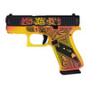 GLOCK Shark Coast Tactical 43X Hawaiian 9mm 3.4in 10rd Yellow/Black Double-Action Pistol (300238030020)