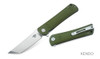 BESTECH KNIVES Kendo 3.5in D2 Stonewash/Satin Blade Army Green G10 Folding Knife (BG06B-1)