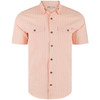 DRAKE WATERFOWL Men's Frat Seersucker Peach Pearl Tonal Striped Button-Down Short Sleeve Shirt (DS2255-PPT)
