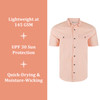 DRAKE WATERFOWL Men's Frat Seersucker Peach Pearl Tonal Striped Button-Down Short Sleeve Shirt (DS2255-PPT)