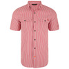 DRAKE WATERFOWL Men's Frat Seersucker Baked Apple Striped Button-Down Short Sleeve Shirt (DS2255-BKA)
