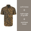 DRAKE Cinco Ranch Western Acid Wash Solid Original Shadowgrass SS Shirt (DS2233-009)