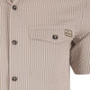 DRAKE WATERFOWL Men's Frat Seersucker Vetiver Striped Button-Down Short Sleeve Shirt (DS2255-VET)