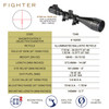 KONUS Fighter 4-16x50mm 1in Tube Dual Illuminated Ballistic Reticle Riflescope w/ Mounting Rings (7349)