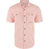 DRAKE Wingshooter Trey Pink Cross Hatch Short Sleeve Shirt (DS2625-SPN)