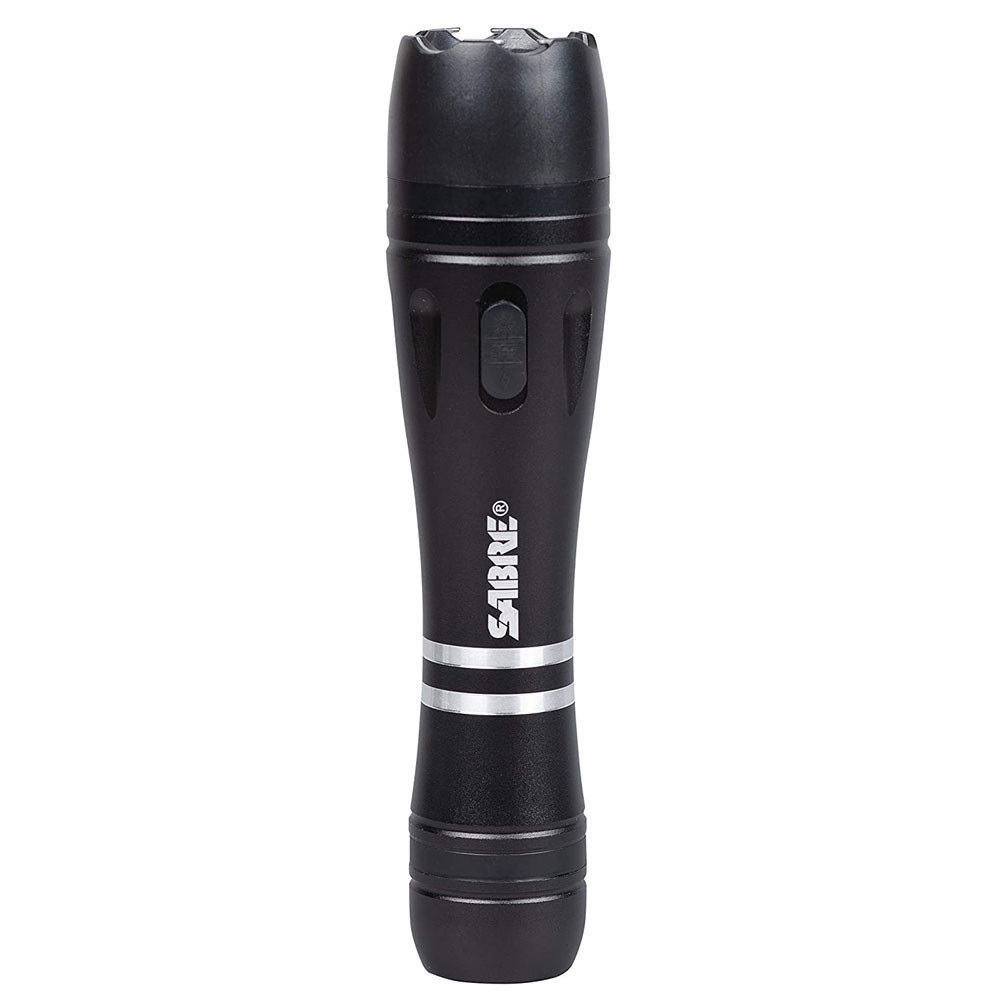 3 in 1 rechargeable stun gun flashlight SABRE 3-in-1 with Personal Alarm & LED Flashlight, 1.69 C Charge, Loud 130dB Alarm, 130 Lumen LED Light (3 Modes), Battery, Compact-Ergonomic Design, Travel Case & Charging 3-in-1 Stun Gun Safety Tool