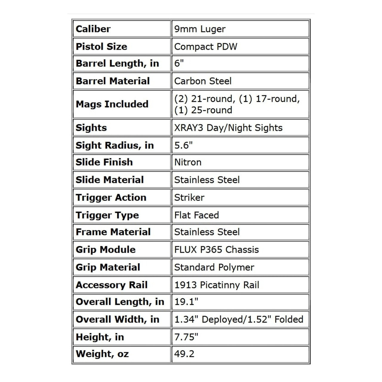 SIG SAUER P365-Flux Pistol 365FLUX-9-BXR3-RXSL-TACKIT