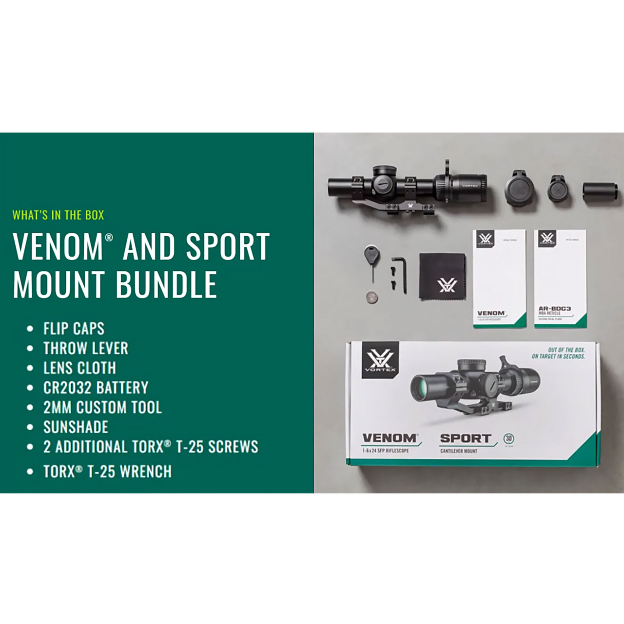 VORTEX Venom Scope Sport Mount Bundle BNDL-VEN1601-SCM