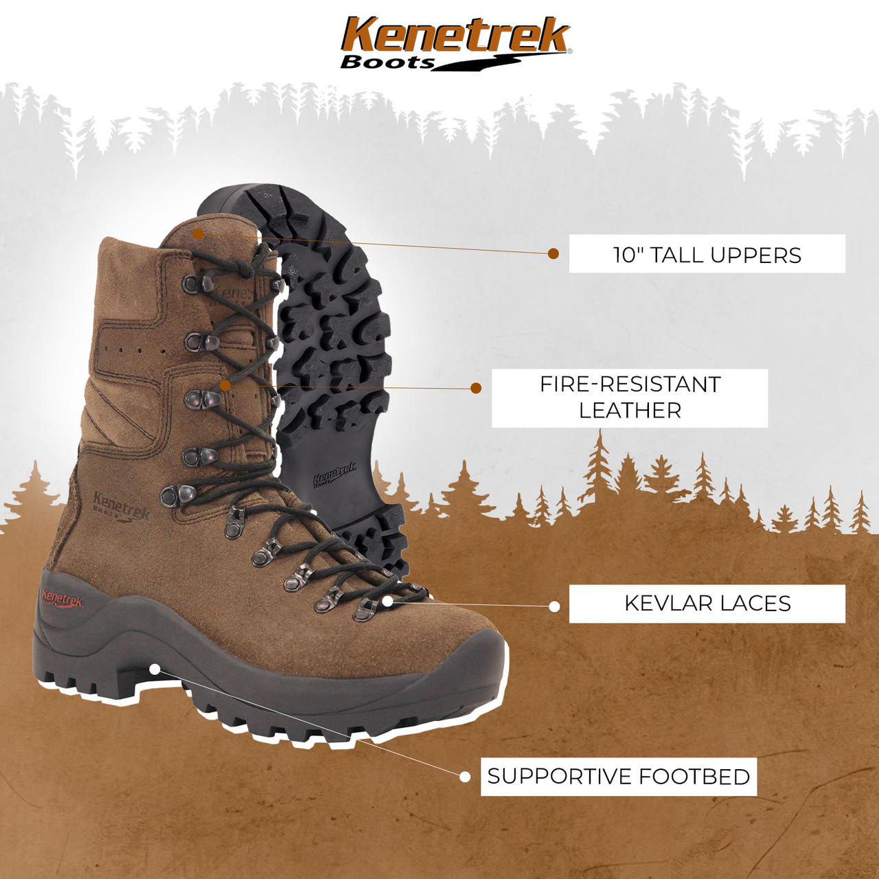 Open-box: KENETREK Wildland Fire, Color: BRN, Size: 10, Width: M