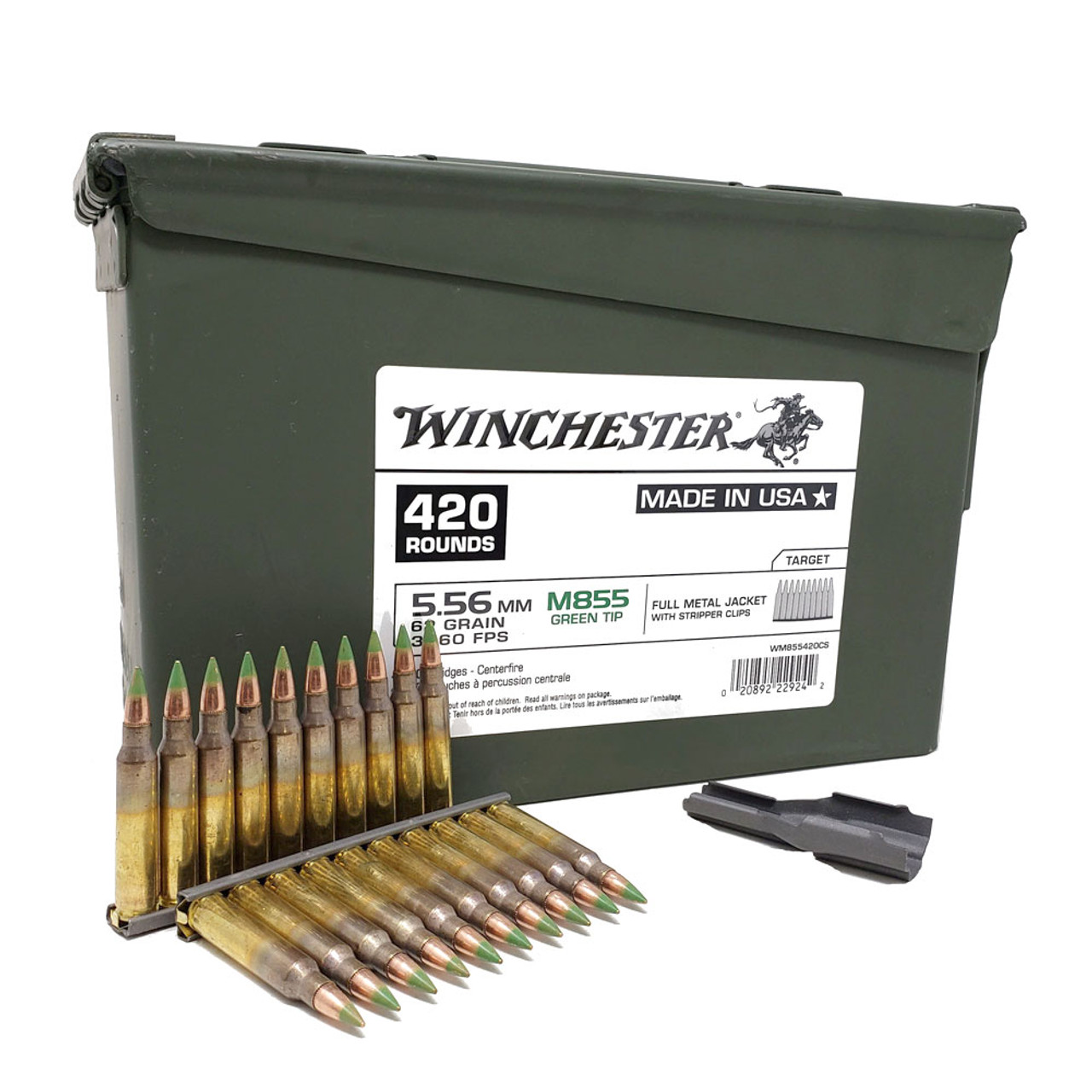 Winchester Ammo 556x45mm 62gr Fmj Rifle Ammo Wm855420cs