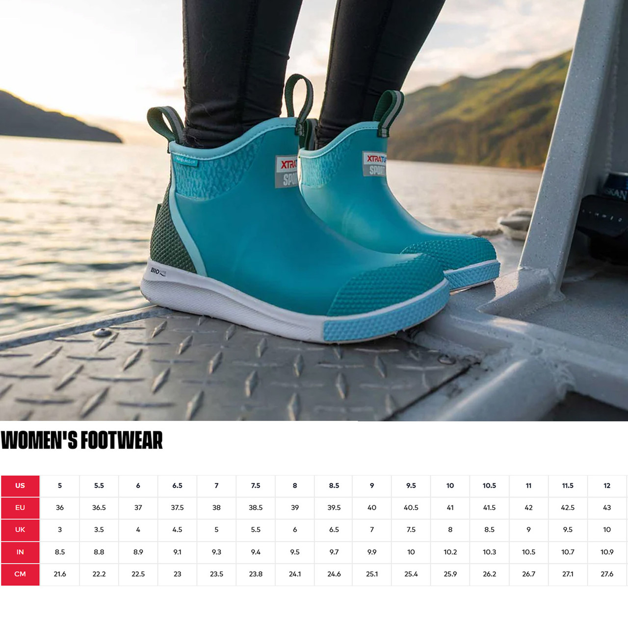 Xtratuf Women's 6 Inch Ankle Deck Boots Sport - Teal (Slight Imperfections, Great Deal!)
