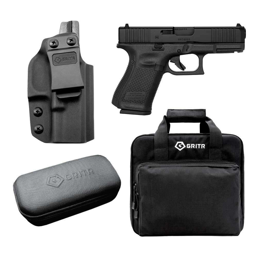 GLOCK G19 Gen5 + 収納バッグ GLOCK 19 Gen5 9mm 15rd Semi-Automatic Pistol w/GRITR IWB RH