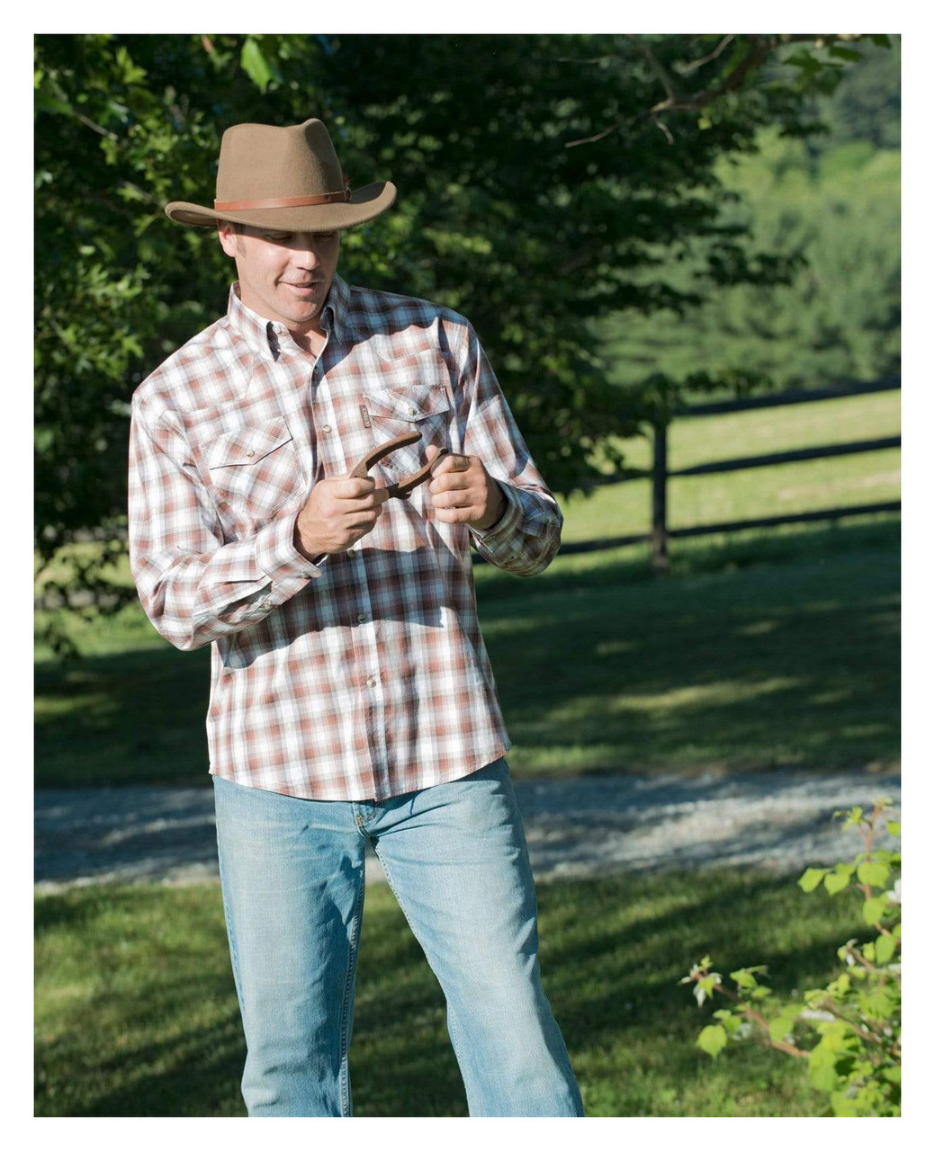 OUTBACK TRADING Randwick Brown Western Hat 1321-BRN