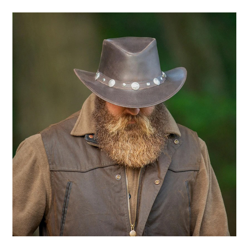 OUTBACK TRADING Rawhide Chocolate Hat 1376-CHO