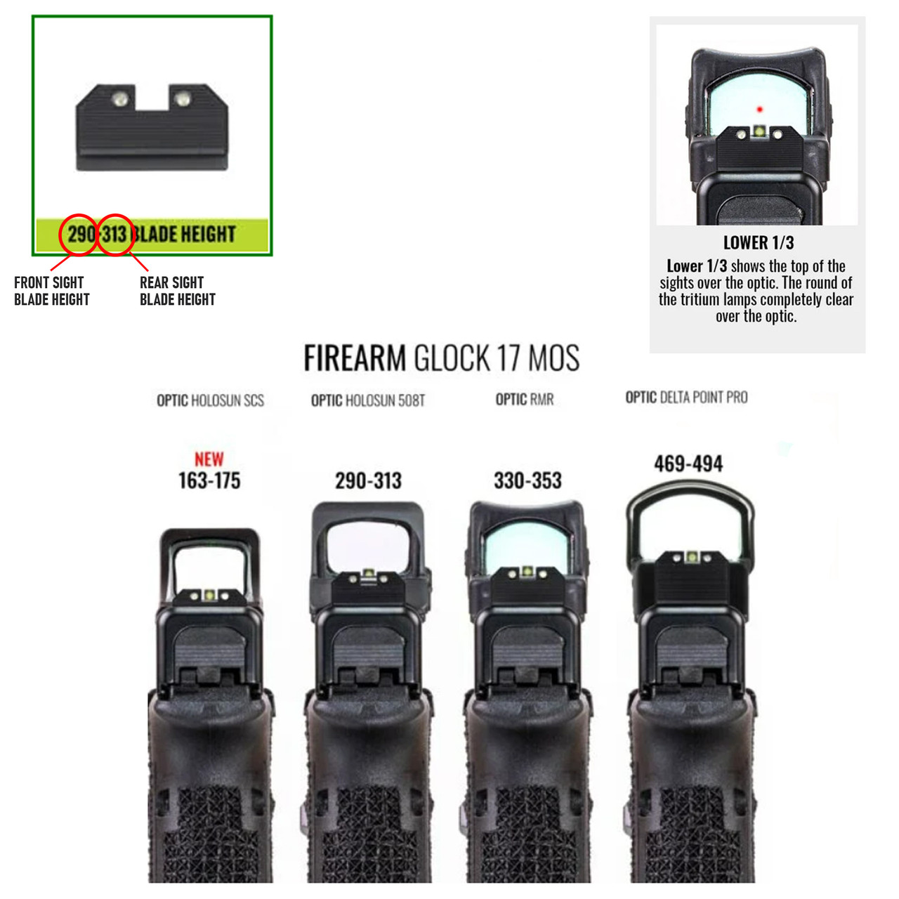 NIGHT FISION Optics Ready Stealth Night Sight GLK-001-290-313-YGZG