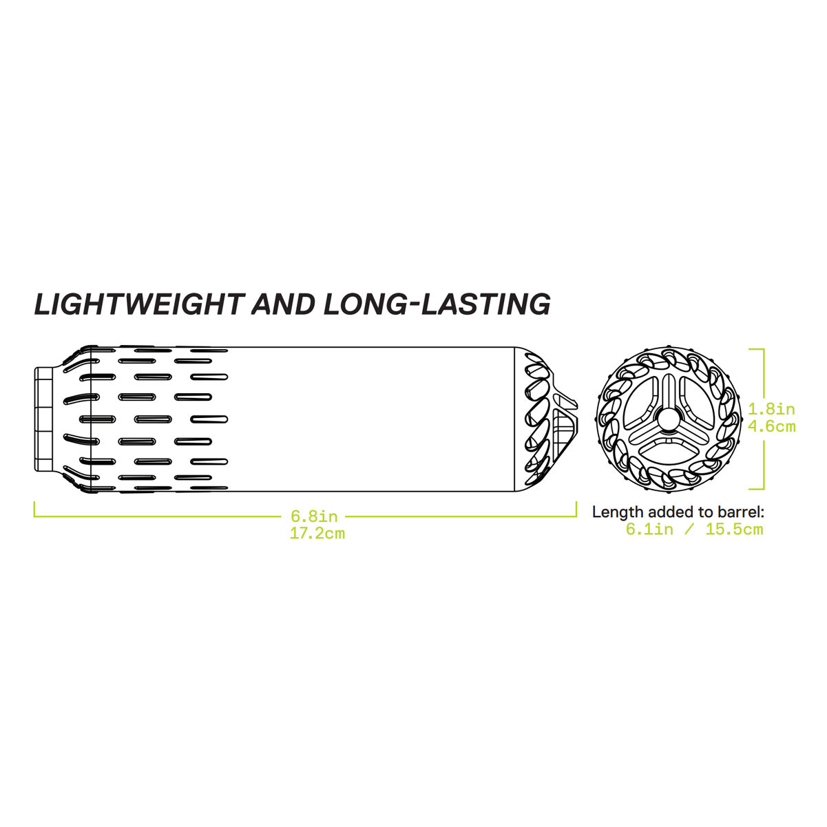 HUXWRX Safety Company Flow 556 Ti 5_56 6_8in Suppressor 3292