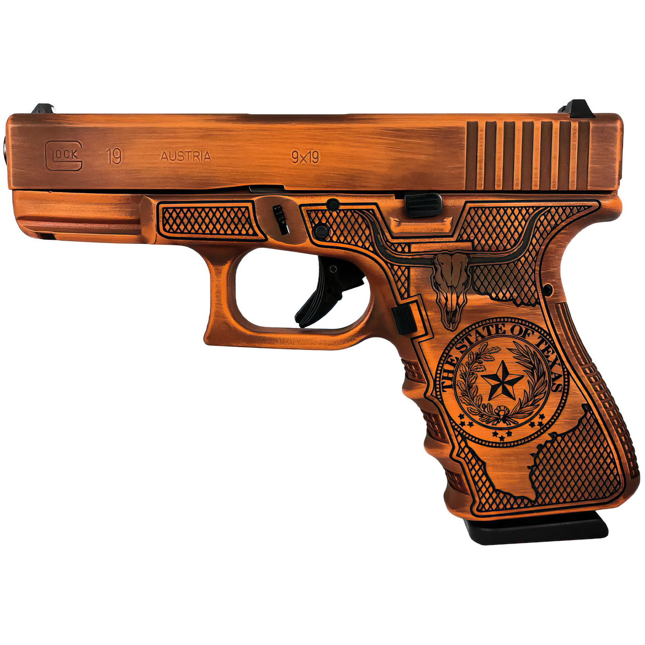 GLOCK 19 Gen 3 9mm Texas Orange Pistol UI1950203MODTXO