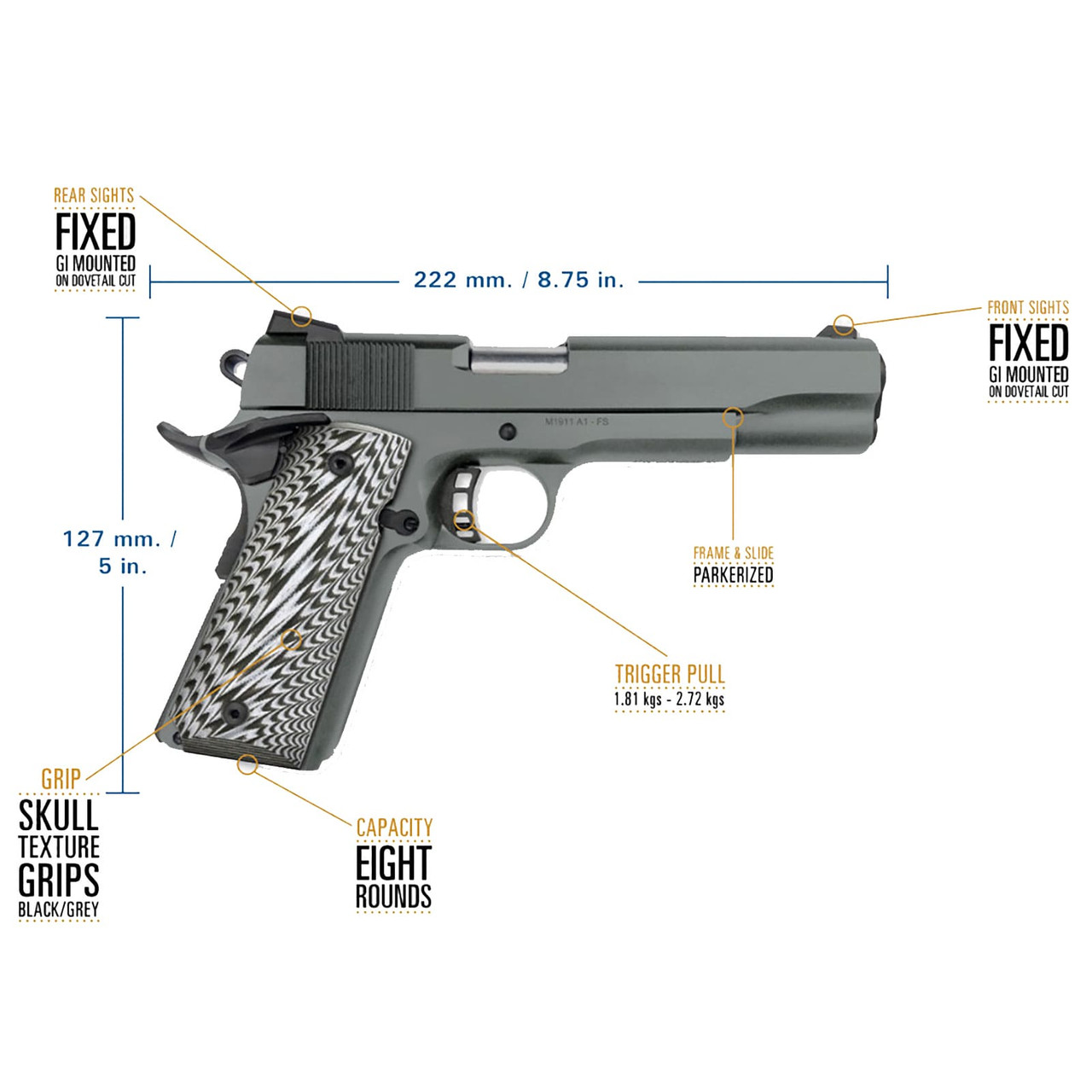 ROCK ISLAND ARMORY M1911 A1 45 ACP Pistol 56735