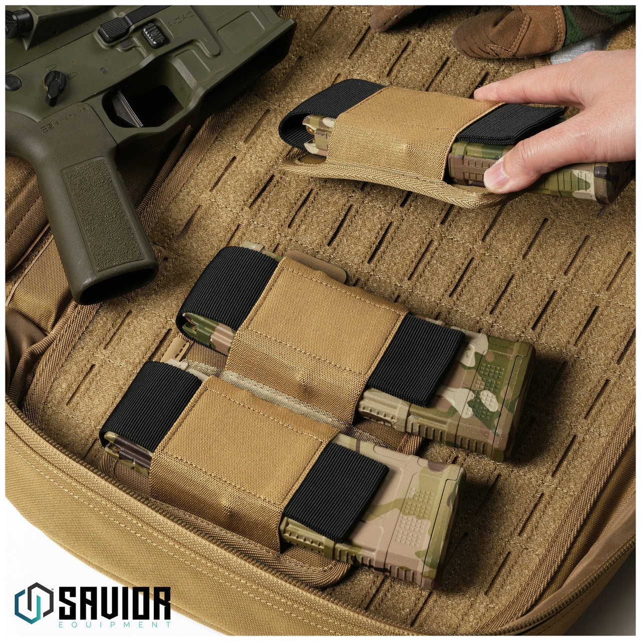 SAVIOR EQUIPMENT AR15/AK47 Mag Holder MP-TNS-RIFXDOU-TN