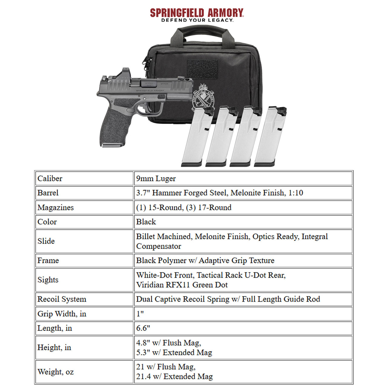 SPRINGFIELD ARMORY Hellcat Pac HCP9379BOSP-COMP-PAC