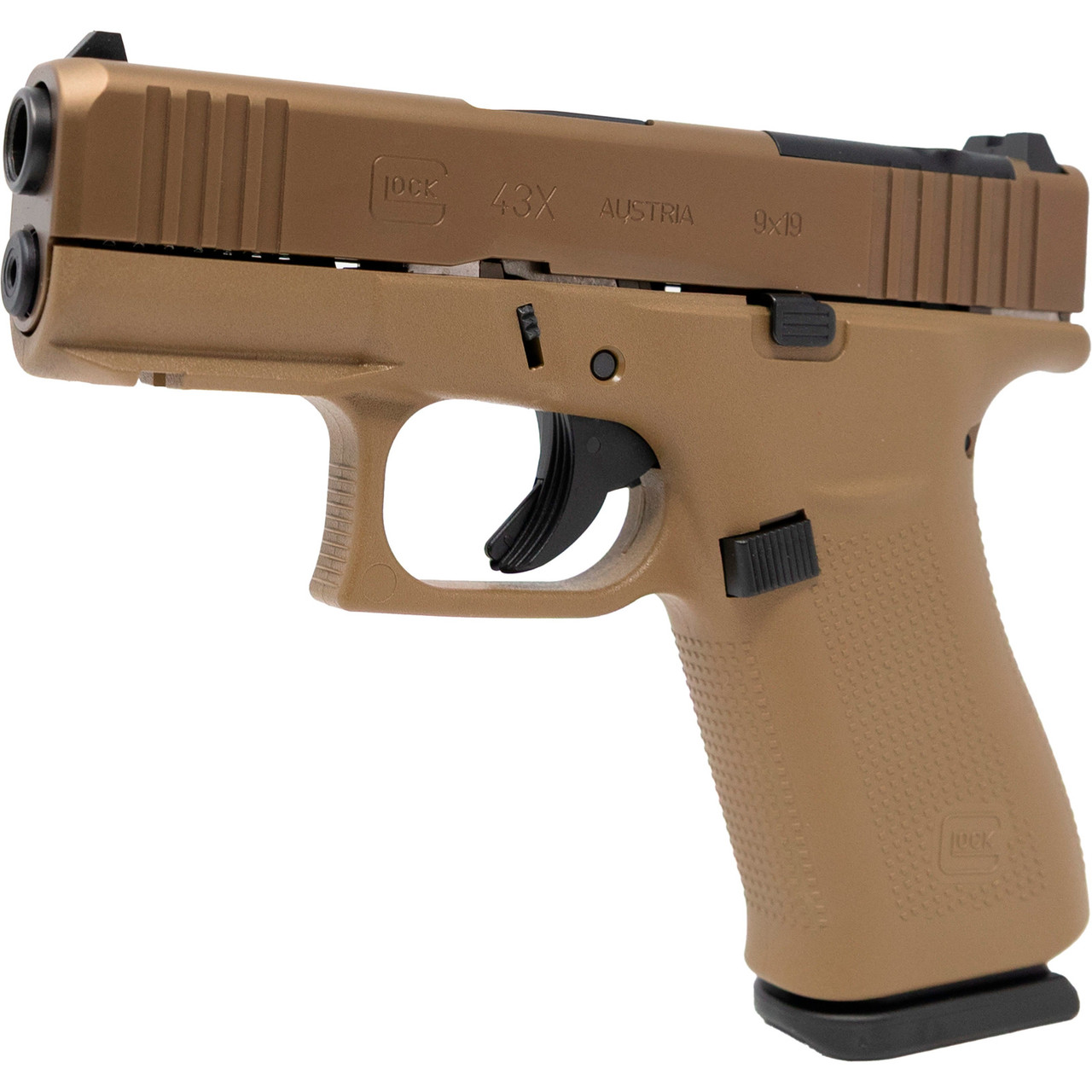 GLOCK 43x MOS 9mm Coyote pistol PX435Z201FRMOSK