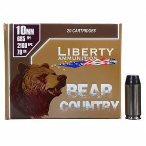 LIBERTY AMMUNITION Bear Country 10mm Auto 70gr Solid 20rd/Box Handgun Ammo (LA-BC-070)