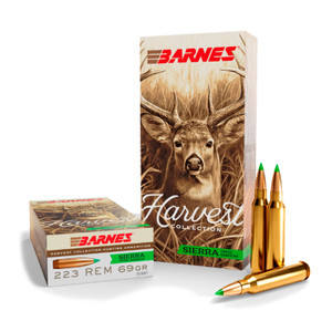 BARNES Harvest Collection 223 Remington 69 Grain Sierra Tipped GameKing 20rd Rifle Ammo (32397)